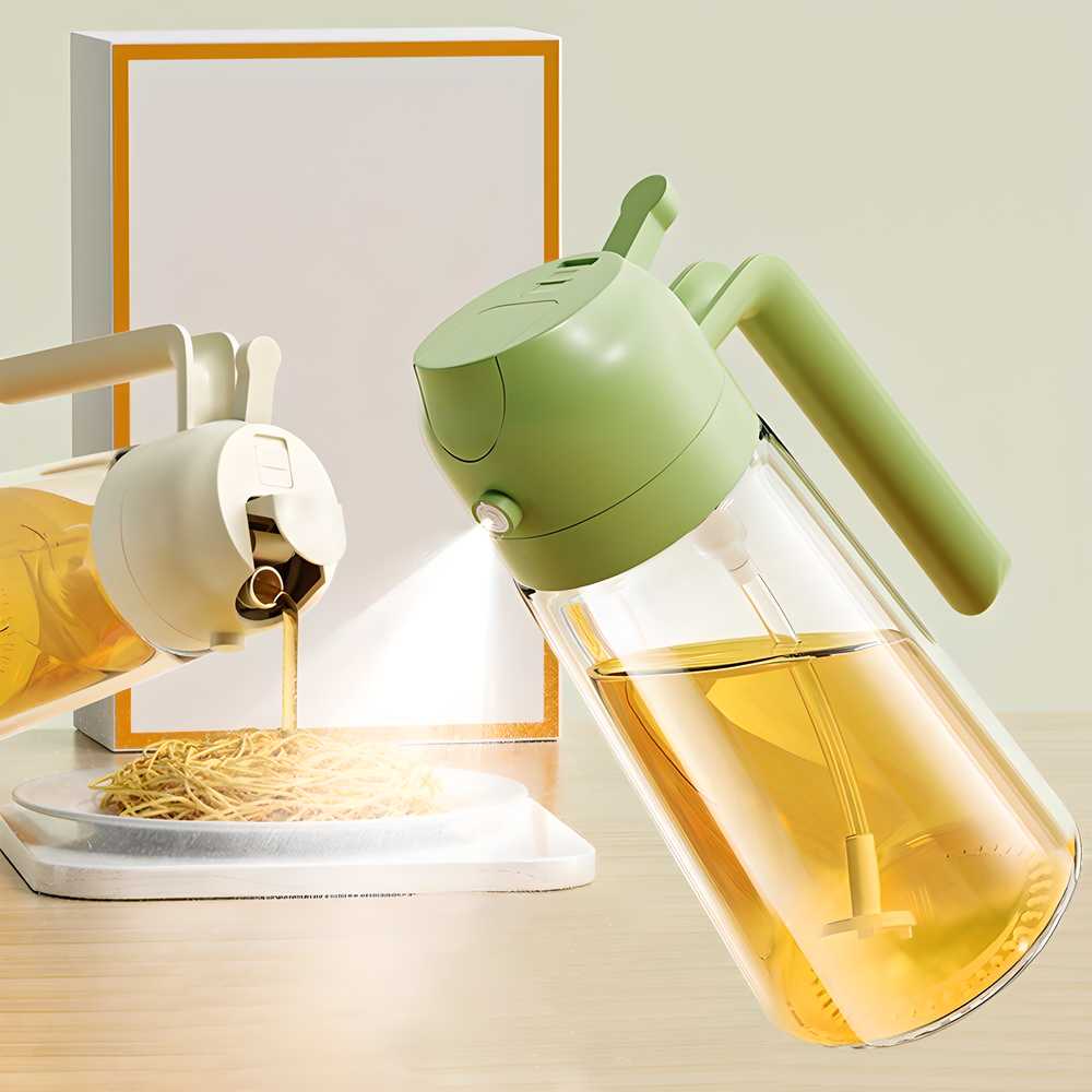 OilEase™ 500ml Premium Glass Oil Sprayer & Dispenser